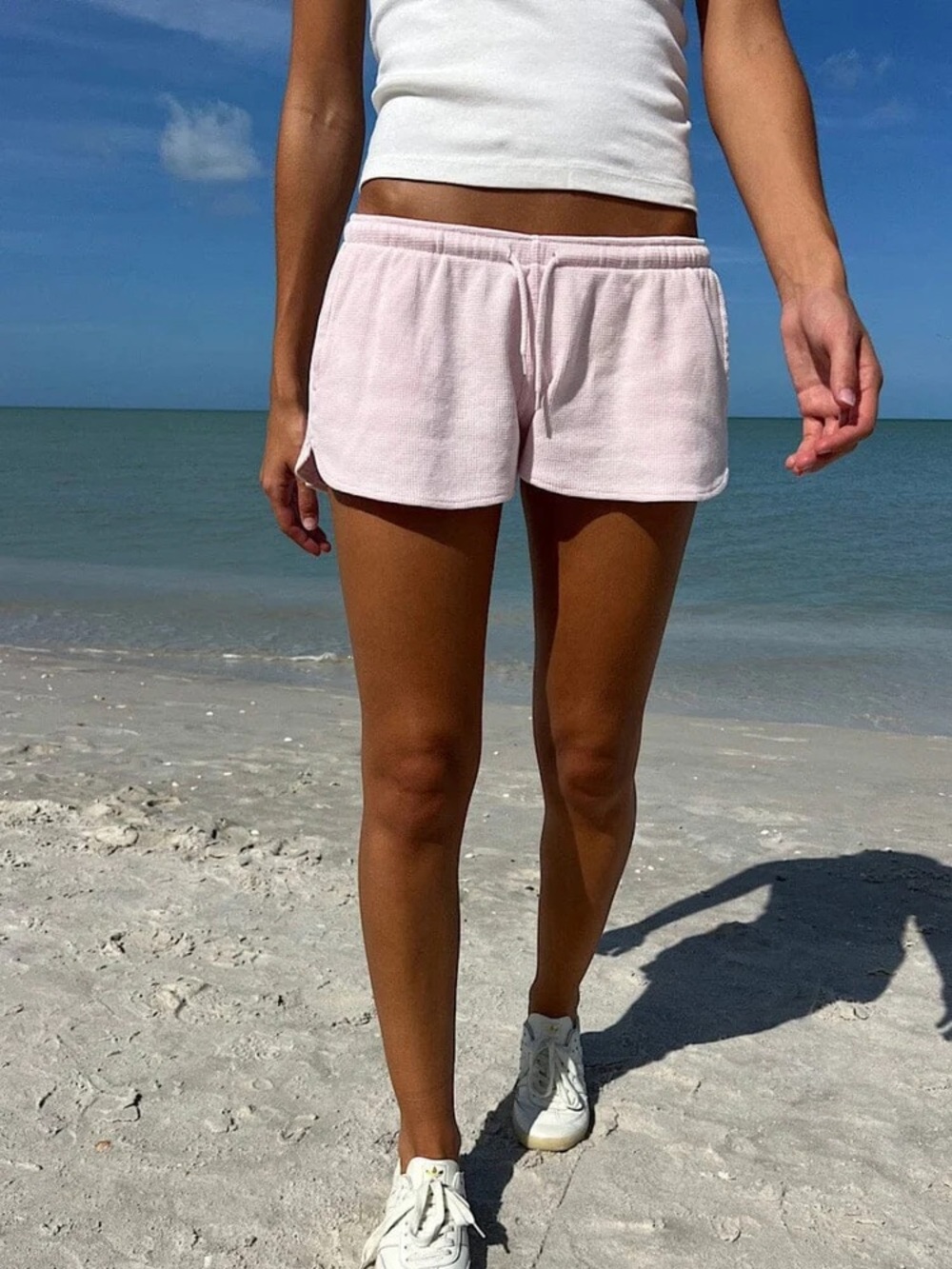 Brandy Melville pink summer thermal shorts